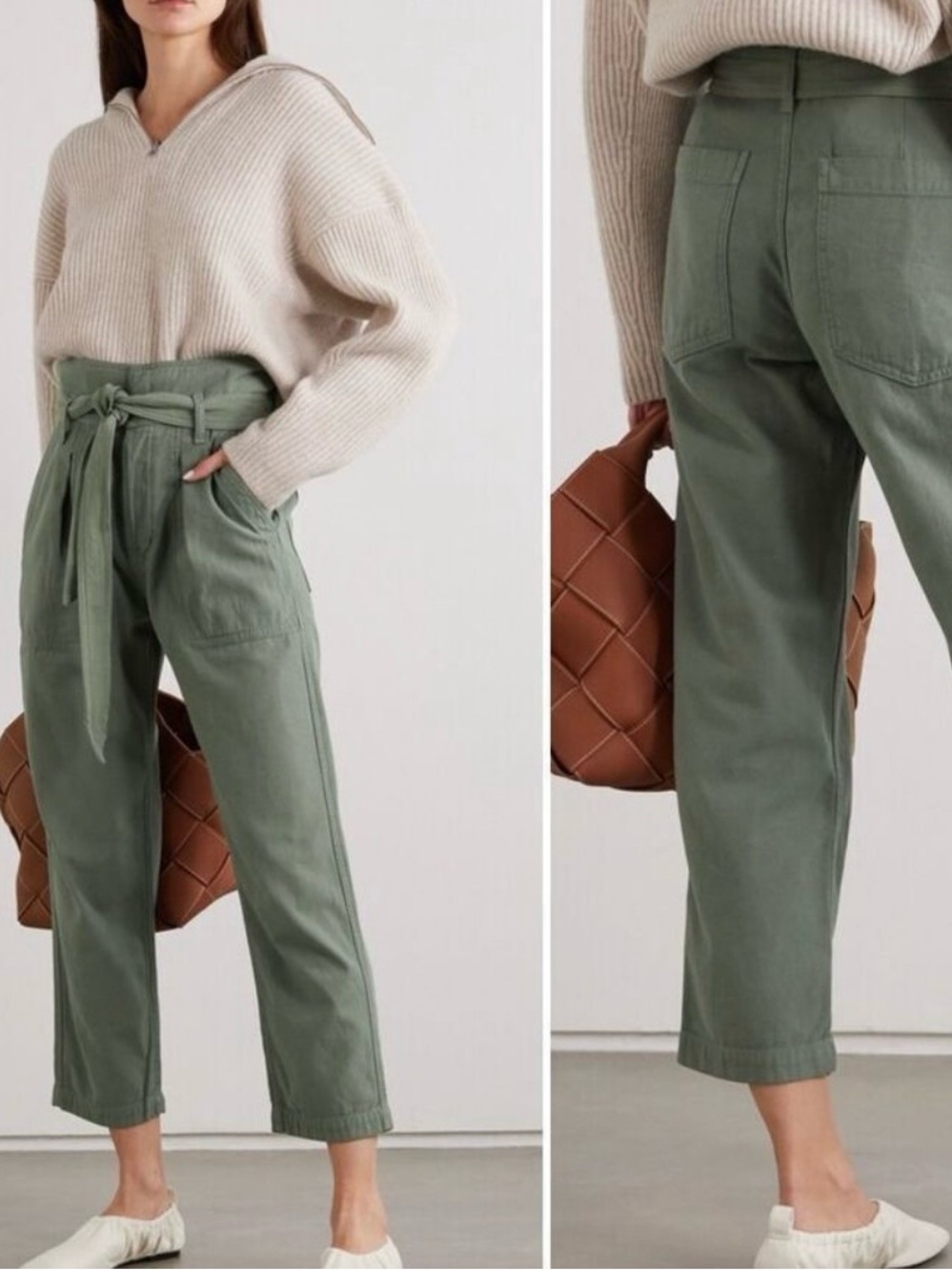 High-Rise Paperbag Citizens of Humanity Noelle Cargo Pant Olive Green Size 26